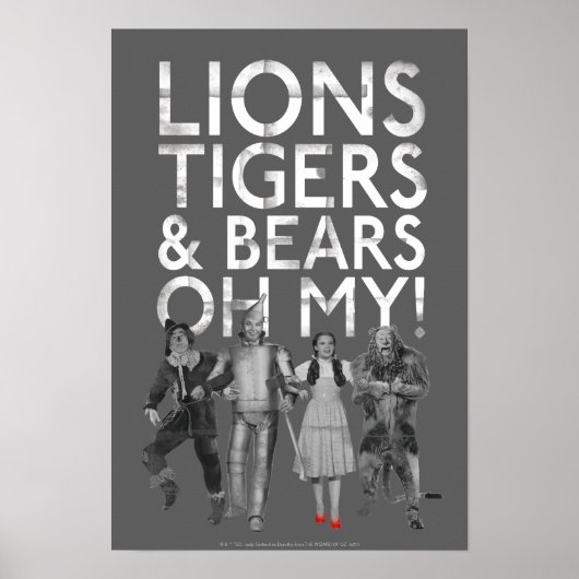 Poster The Wizard Of Oz™ | Lions Tigers & Bears Oh My! (Devant)