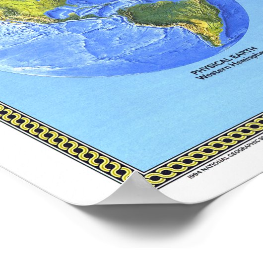 Poster " The World : 1994 Physique MAP ... (Coin)