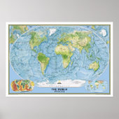 Poster The world map physical (Devant)