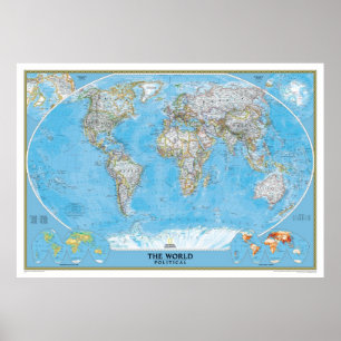Poster The world map political