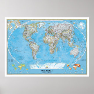 Poster The world map political