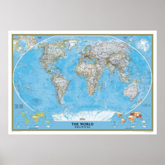 Poster The world map political (Devant)