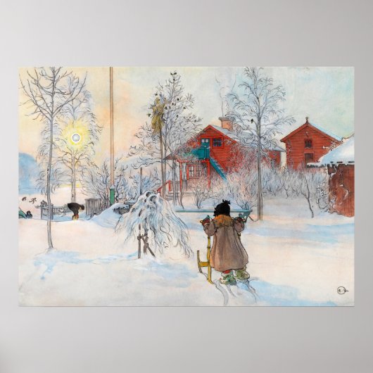 Poster The Yard and Washhouse, 1895 par Carl Larsson (Devant)