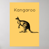 Poster The Yellow Kangaroo Modern Wall Art (Devant)