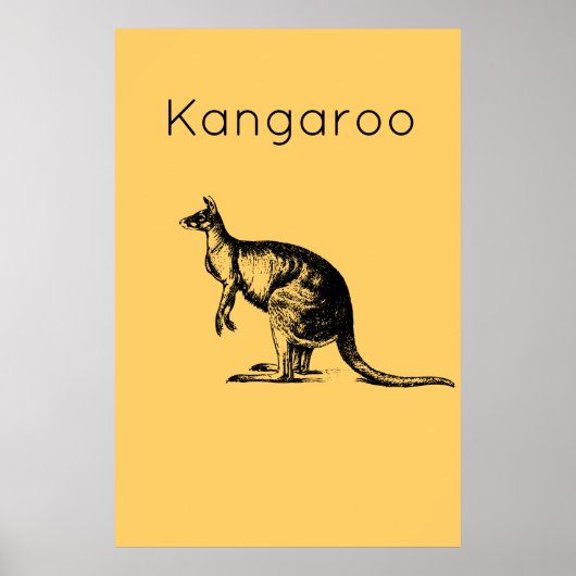 Poster The Yellow Kangaroo Modern Wall Art (Devant)