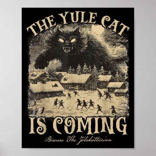 Poster The Yule Cat Is Coming Icelandic Christmas Cat Mom (Devant)