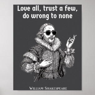 Poster Théâtre de citation de Shakespeare drôle Littératu