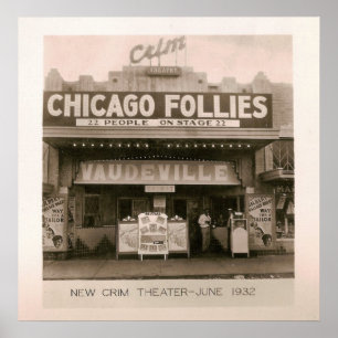 Poster Théâtre de Crim, vaudeville, Kilgore, TX 1931/32