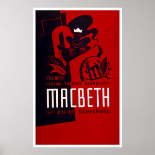 Poster Théâtre de nègre de Macbeth WPA 1937