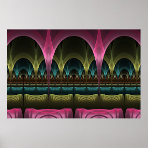 Poster Théâtre d'Imaginaire, Art Fractal Abstrait coloré