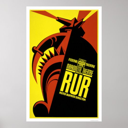 Poster Théâtre Marionette 1938 WPA (Devant)