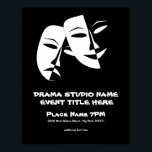 Poster Théâtre Masque Comédie Tragédie Black White Événem<br><div class="desc">Théâtre Masque Comédie Tragédie Black Blanc Personnalisé poster</div>