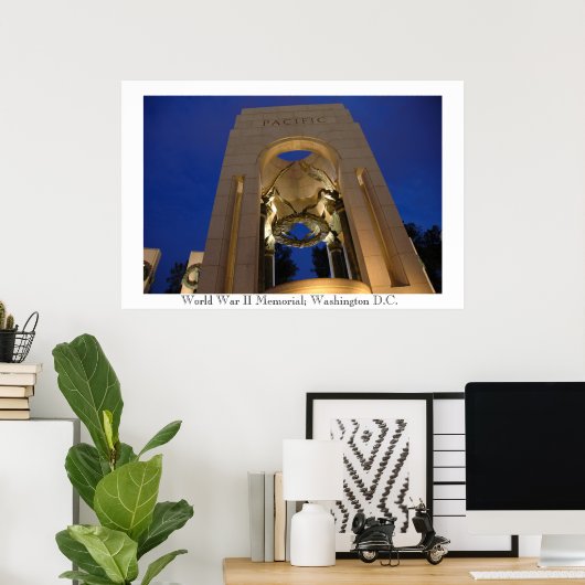 Poster Théâtre Pacifique commémoratif de la Seconde Guerr (Bureau à domicile)