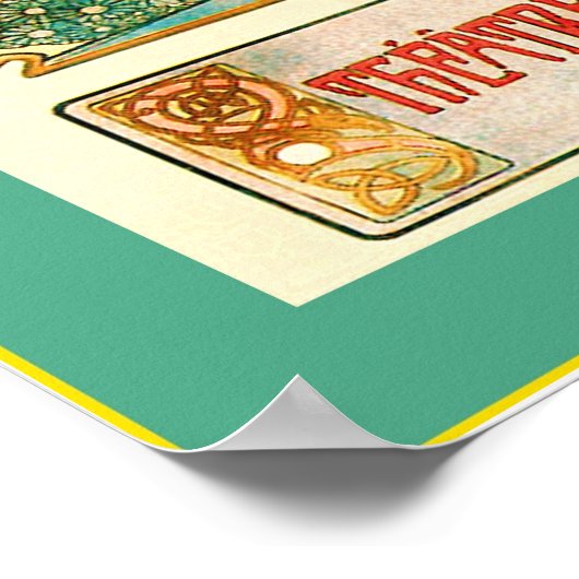 Poster Théâtre Sarah Bernhardt ~ Hamlet ~ Alphonse Mucha (Coin)