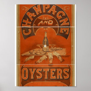 Poster Théâtre Vintage Champagne et Oysters