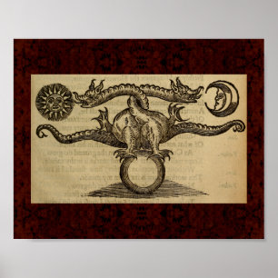 Poster Theatrum Chemicum : 1652 Illustration de l'alchimi