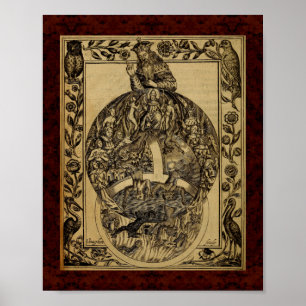 Poster Theatrum Chemicum : Illustration 1652 d'alchimie