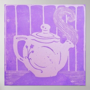 Poster theepot, 12 x 12 inch