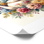 Poster Théière florale 5 (Coin)