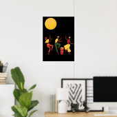 Poster Thème africain - danse au clair de lune (Bureau à domicile)