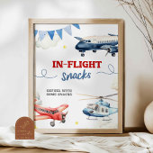 Poster Thème Avion En Snacks De Vol Panneau Personnalisé