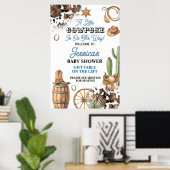Poster Thème Baby Shower Garçon Far West (Bureau à domicile)