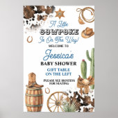 Poster Thème Baby Shower Garçon Far West (Devant)