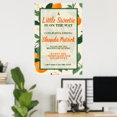 Poster Thème bébé mignon orange Baby Shower (Bureau à domicile)