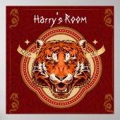 Poster Thème chinois Tiger Editable (Devant)