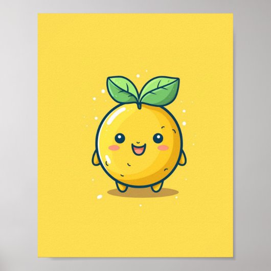Poster Thème citron mignon (Devant)