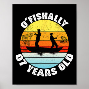 Poster Thème d'anniversaire pour 7 ans pêche O'fishally P