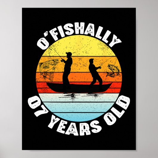 Poster Thème d'anniversaire pour 7 ans pêche O'fishally P (Devant)