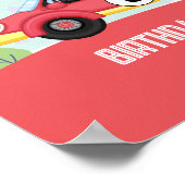 Poster Thème d'anniversaire pour enfant de course automob (Coin)