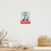 Poster Thème d'anniversaire pour enfant de course automob (Cuisine)
