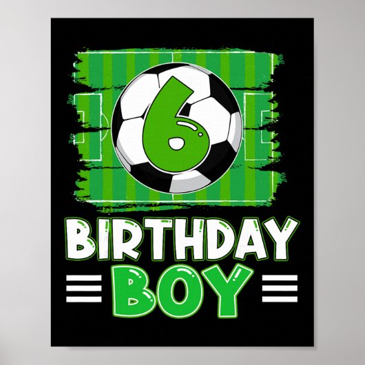 Poster Thème d'anniversaire pour garçon de 6 ans pour un (Devant)