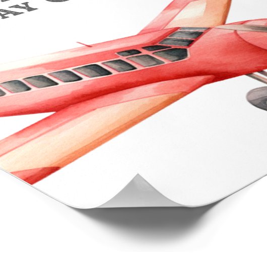 Poster Thème d'avion Anniversaire Passeport photo Panneau (Coin)