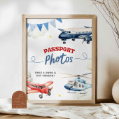 Poster Thème d'avion Anniversaire Passeport photo Panneau