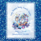 Poster Thème de Baby Shower Gnome Bleuet 