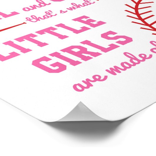 Poster Thème de baseball De quoi sont faites les petites  (Coin)