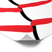 Poster Thème de baseball de style sportif avec coutures d (Coin)