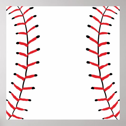 Poster Thème de baseball de style sportif avec coutures d (Devant)