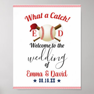 Poster Thème de baseball Sports Mariage Bienvenue