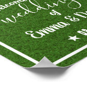 Poster Thème de baseball Sports Mariage Vert Herbe Bienve (Coin)