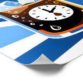 Poster Thème de café Cold Brew moderne bleu (Coin)