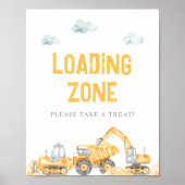 Poster Thème de construction Anniversaire Faveurs Signe (Devant)