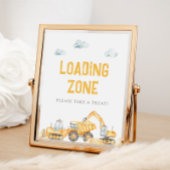 Poster Thème de construction Anniversaire Faveurs Signe