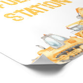 Poster Thème de construction Anniversaire Symbole aliment (Coin)