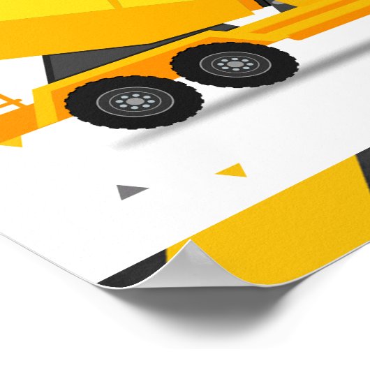 Poster Thème de construction Camions Anniversaire de enfa (Coin)