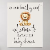 Poster Thème de douche pour bébé avec animaux de nursery (Devant)