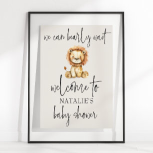 Poster Thème de douche pour bébé avec animaux de nursery